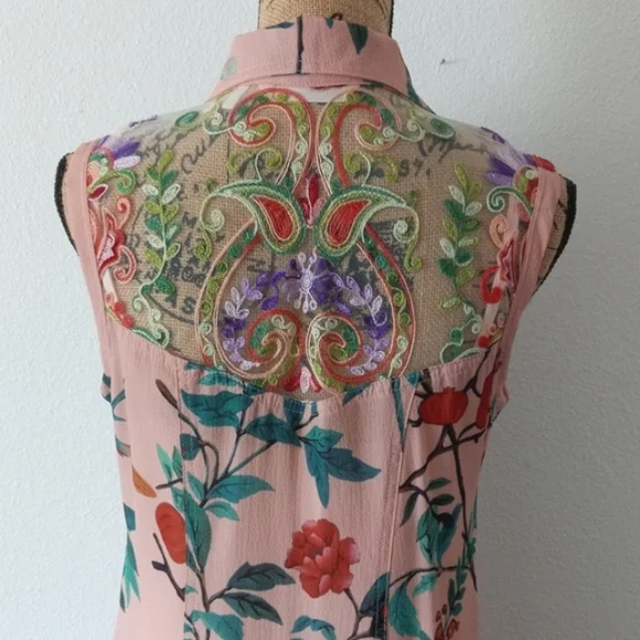 Soft Surroundings Chinoiserie Floral And Birds Maxi Dress - Picture 6 of 12